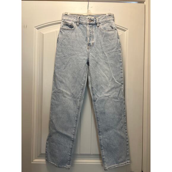 Pacsun Women’s‎ High Waisted Straight Leg Denim Jeans Size 24 Blue Light Wash - Picture 1 of 5